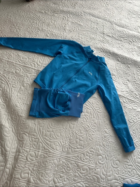 AYBL Other - AYBL Blue Zip-Up Long Sleeve Top and Matching Leggings Set 2 pieces